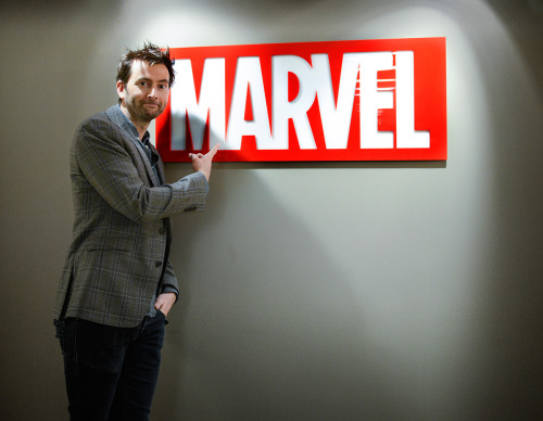 marvelentertainment:David Tennant — Kilgrave himself from “Marvel’s A.K.A. Jessica Jones” for Netflix — stopped by Marvel HQ to meet Amazing Spider-Man writer Dan Slott, see how comics are made and more!
