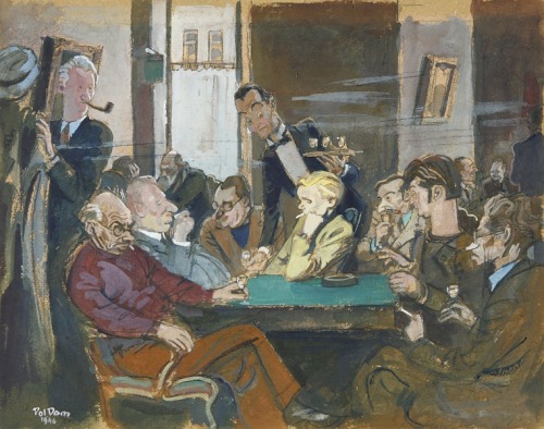 Artists Meeting in the Society of Pulchri  -  Paulus Ludovicus Carolus &lsquo;Pol&rsquo; Dom, 1950Be