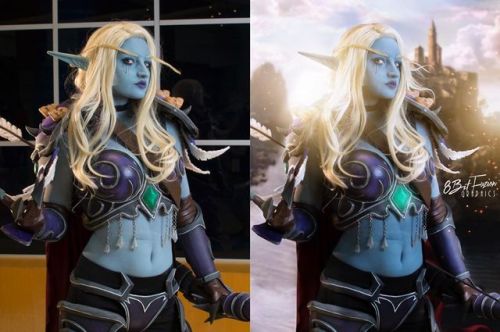 Before and after shot  Sylvanas: @kirachicosplay  : @8bit_fuzion_studios  Edited: @8bit_fuzion_graph