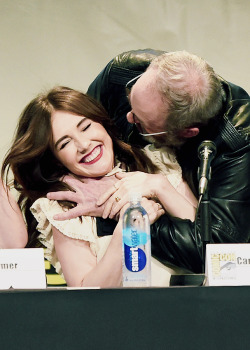 gameofthronesdaily: Carice van Houten and Liam Cunningham attend the ‘Game of Thrones’ Panel during Comic-Con International 2015 at the San Diego Convention Center on July 10, 201 in San Diego, California (x)  