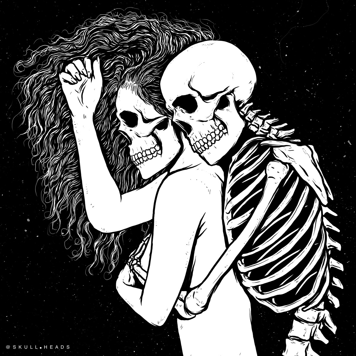 Скелеты пара. Влюбленный скелет.
