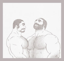 coopkalv:  yorckohukumari:  Second batch of kinda-a-bit-more-realistic bearish men last sketches, part of character style development, drawing and erotic interaction practice. Once again, models courtesy of Tumblr.   ( ~‾  ⌣ ‾)~    (via TumbleOn)