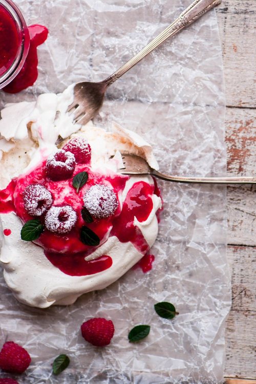 Individual Fresh Raspberry Pavlovas Get the recipe