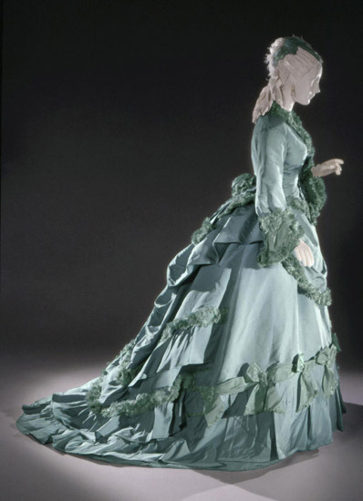 fashionsfromhistory:Dress With Day &amp; Evening Bodice Charles Frederick Worth 1870s Philadelph