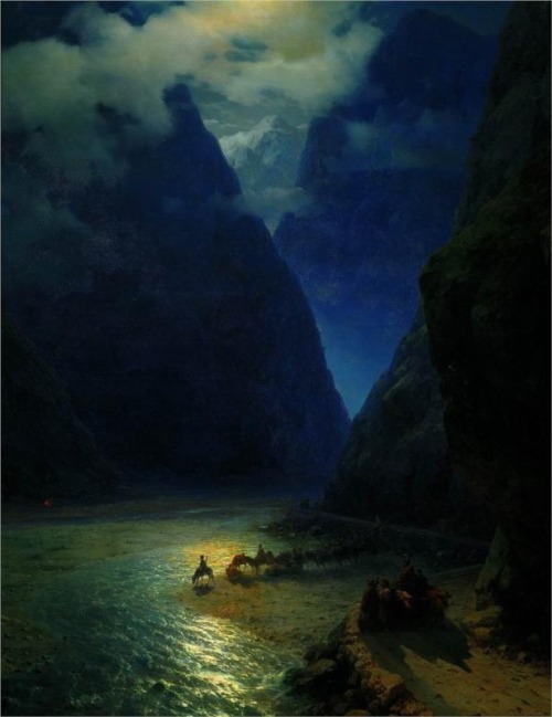 niebla-en-peru:  “Darial Gorge”, Ivan Aivazovsky (1862)