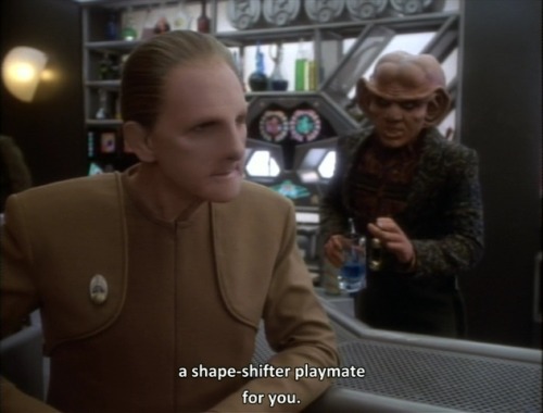 fluorescentbrains:spockvarietyhour:I love Quark playing with the glass seductively.  #let’s be r