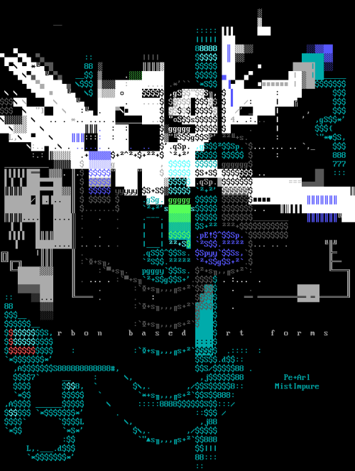 ASCII/ANSI from Impure76 by Grmxxi, Arlequin &amp; Pe(?), Hellbeard, Smooth and Irokos. Crops from 1