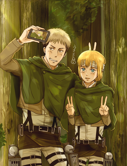 nurui:   観光名所なうｗｗｗArtist: ウ子  Jean and Armin takin’ a selfie