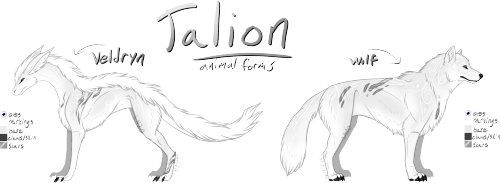 Animal forms for my new mythkin character, Talion!
