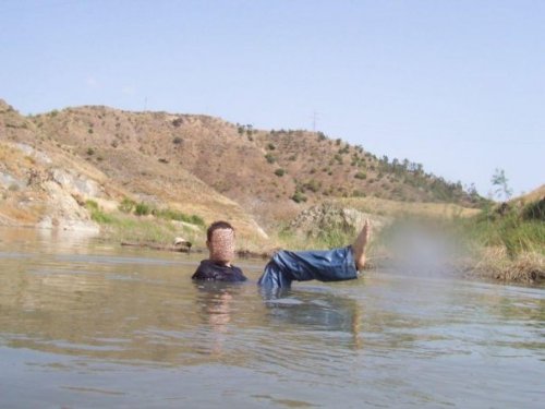 Some years ago, enjoying wetlook at a lake.