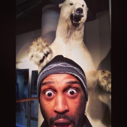 What do you mean there&rsquo;s a Polar Bear behind me?!?! #polarbear #naturemuseum #bugeyed #instaphoto #selfie