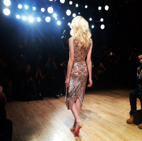 Modern Marilyn themed Jenny Packham SS15 fresh off the runway. The question is, will her SS15 Intima