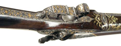 peashooter85:An engraved LePage percussion muzzleloading shotgun inlaid with gold and pearl. Origina