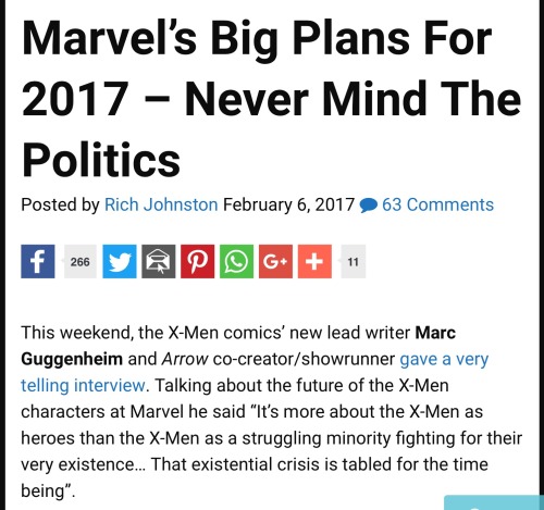 peliaosfiendline: viktormayrin:  @naavscolors  I remember reading a few articles this week saying that Marvel at the end of this year is going back to basics, and the sad thing is that, they can’t.And besides i really stay away from X-Men comics, since