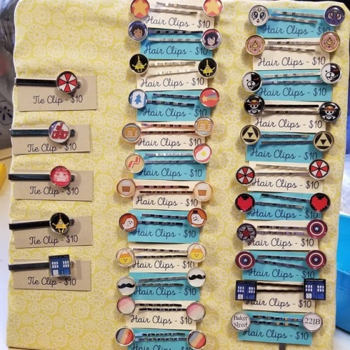 My hair and tie clips table display. Been slowly petering out the tie clips because they just aren&a