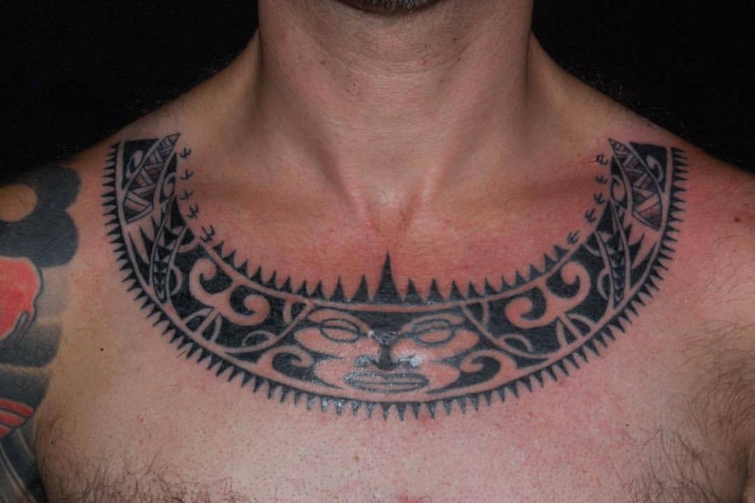 Rising Dragon Tattoos NYC — Maori inspired collar bone tattoo by Simone  (by...
