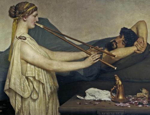 Two visions of a sympósia, Alma Tadema and Nicias painter