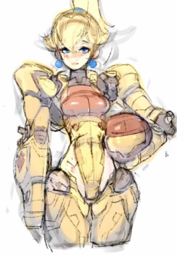 Mylittledoxy:  Peach In A Samus-Style Suit!   Twitterpatreon      Peachy Aran~ X3