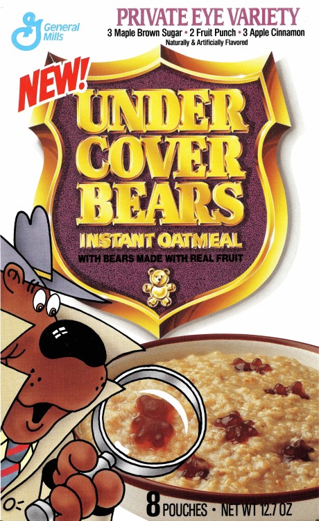 Under Cover Bears Instant OatmealA new hot oatmeal appeared in 1990. Under Cover Bears Instant Oatme