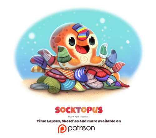 cryptid-creations: Day 1401. Socktopus by Cryptid-Creations Time-lapse, high-res and WIP sketches of