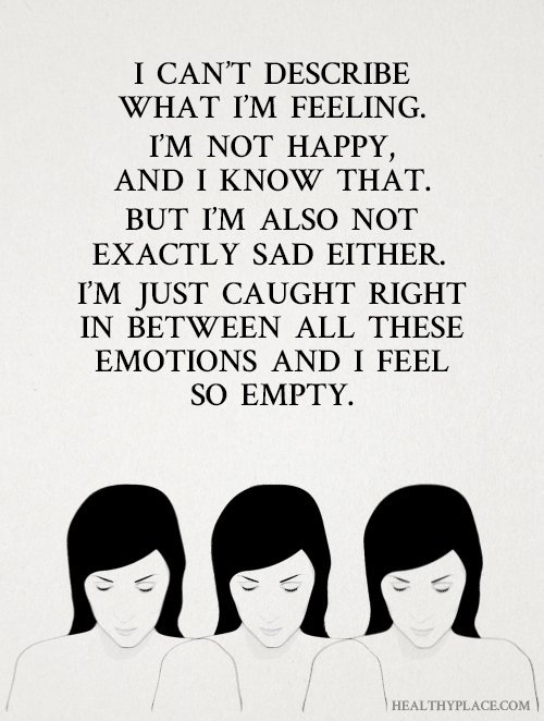 The worst part about depression is feeling empty.