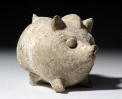 archaicwonder:  Greek Terracotta Pig Rattle,