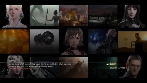 verryfinny: Final Fantasy XV’s survey is available with today’s 1.10 update. Vote for future updates