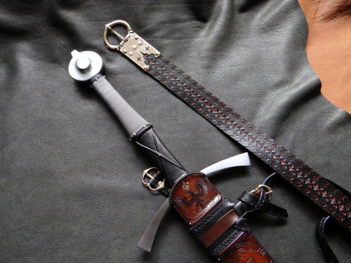 A recently completed scabbard for a custom sword made by Eric McHugh, of Crown Forge.