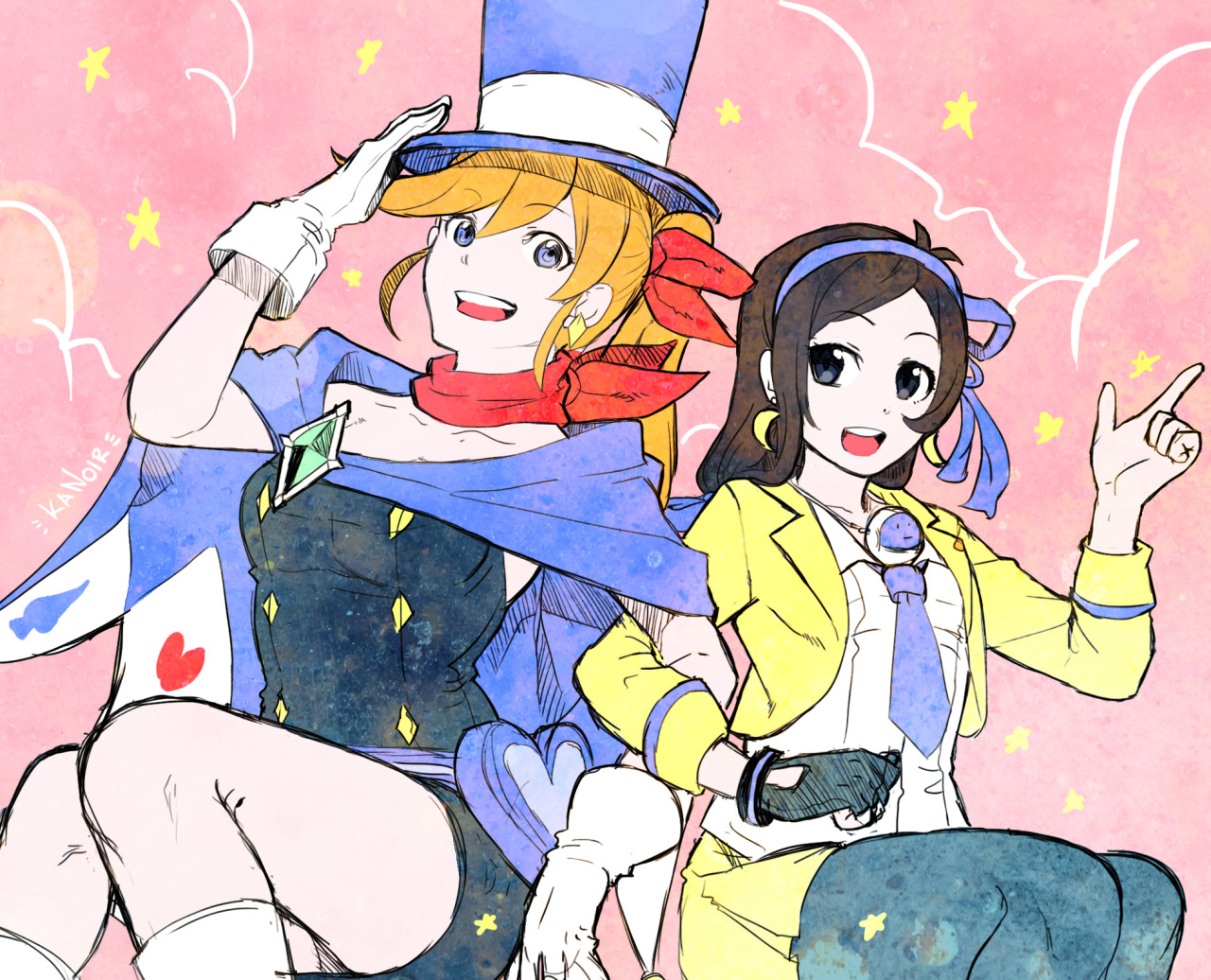 metiscyked: kanoir666:  Outfit switch! Athena Cykes x Trucy Wright   juniperwoods
