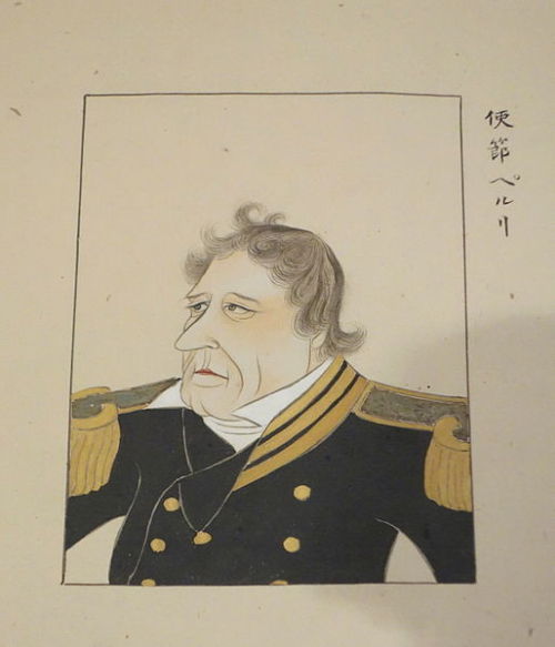 qwp: more-notes-than-you:  syuminiki:  米利堅人等写真図  c.1854  A Portrait of Americans by Takaga