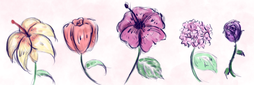 i have art block so my brain said “haha no reference messy sketch flowers zooooom” 