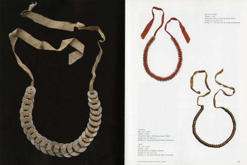 design-is-fine:Anni Albers, iconic Necklace, 1940. Woven jewelry. Made from aluminium washers and br