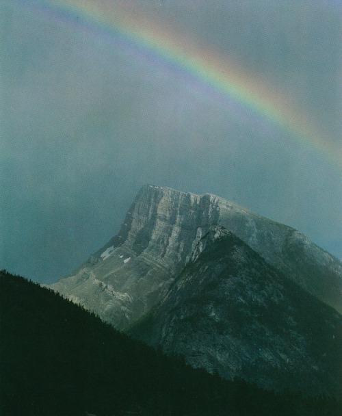 retrospectia:Mount Rundle in Banff, Alberta.The Rocky Mountains, Crest of a Continent 1986