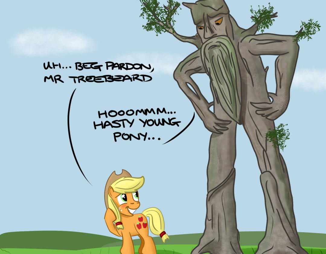 hoofclid:Ents emerge from the Everfree Forest from time to time to check on the nearby