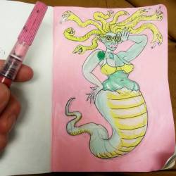Sexy Medusa! Working on my Sketchbook Project.