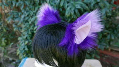  Cat/Fox Headband Ears Super pretty commission! Purple ears with lavender tips and lavender suede~Se