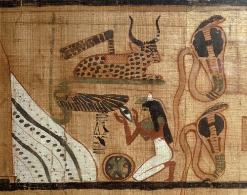 A vignette from Book of the Dead of Heruben (papyrus). Third Intermediate Period, 21st Dynasty, ca. 