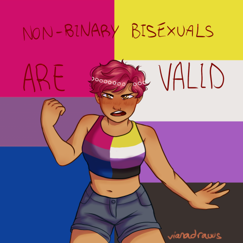 vianadraws: I’m so sick of random people trying to invalidate my identity. Bisexuality include