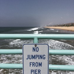 You jump, I jump, remember?  (at Manhattan Beach Pier)