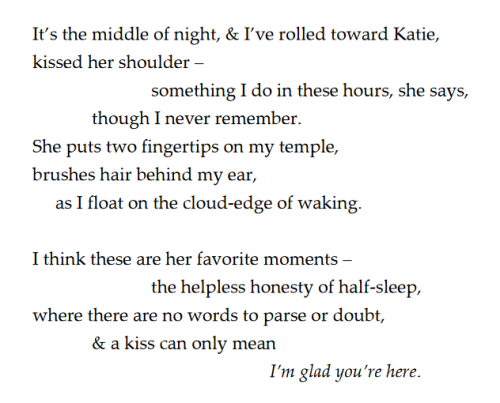 Chuck Carlise, from “I Can Tell You a Story”[Text ID: “It’s the middle of night, & I’ve rolled t