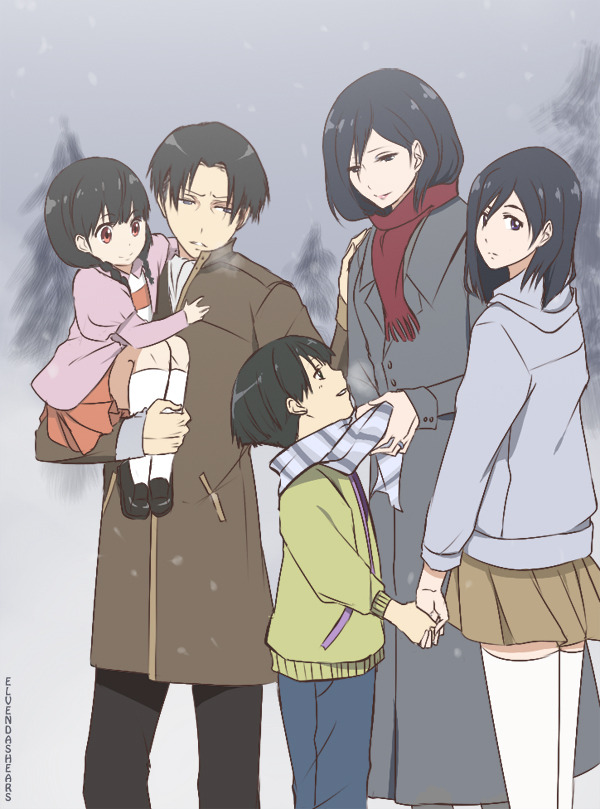 Imaginary World of Blinding Lights — elvendashears: Crossover Family Levi x  Mikasa...