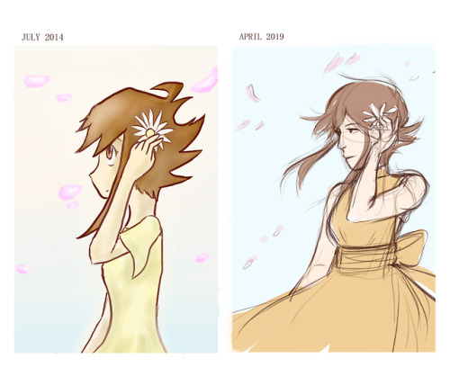 posting late but here’s a redraw of a summer I drew almost 5 years ago when I first got my tab
