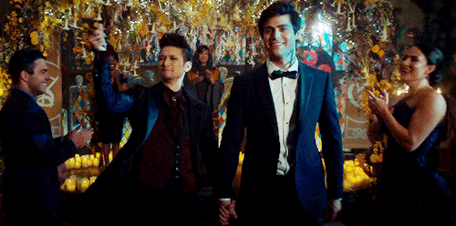 baneedom:[requested by anonymous]: alec looking up at the petals magnus is making fall from the air 