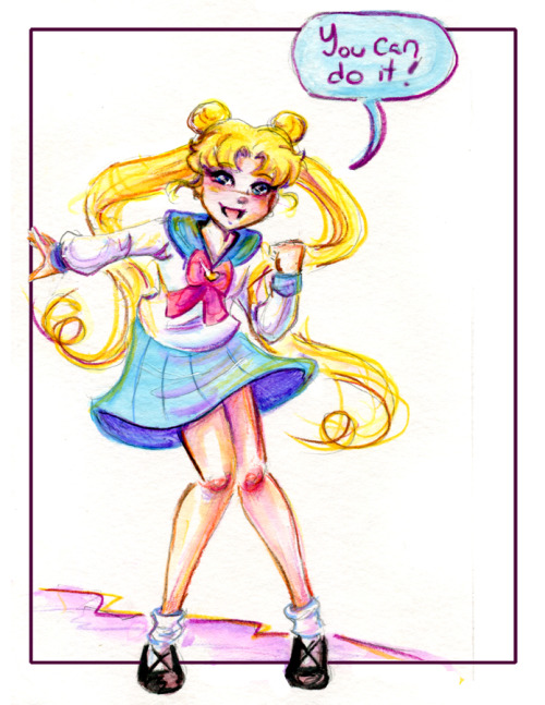 katiecrenshaw:I sketched two motivational Sailor Moon pictures yesterday. This is the first to be fi