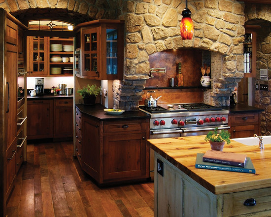 Country rustic kitchen islands