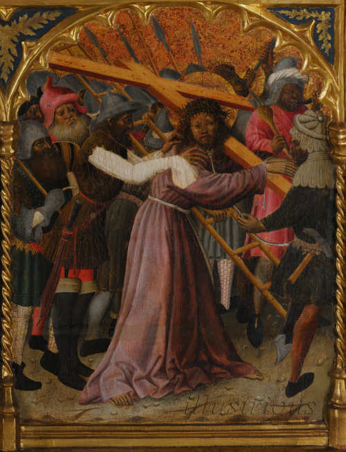 Passion of Christ - Ascent to Golgotha by Bernat Martorell - Altarpiece of Saint Vincent (c.143