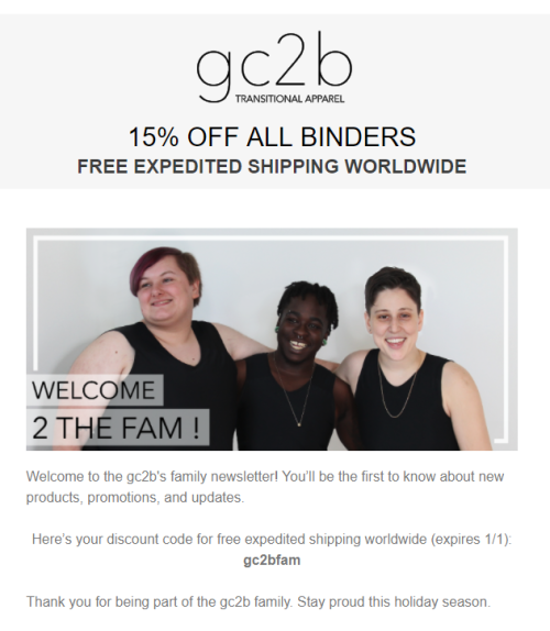 soulsoaker:15% of all binders on gc2b and a discount code for free shipping (GC2B) until January 1st