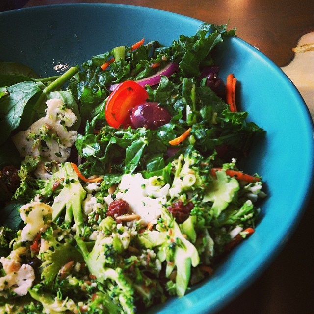 thevegancart:  (Via: http://instagram.com) Gigantic bowl of greens after a VERY indulgent