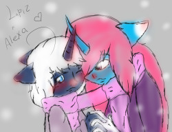 ask-poison-joke:  ask-kai-the-tattoo-pony:  Oh and the only sketchy request I got of Lapiz (Anthro) x Alexa Gay ponies are best ponies  Hihi ^///^ So  cuuute  luvitluvitluvit ^^  &lt;3