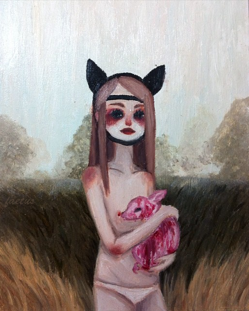 faetus:girl holding newborn, (oil on canvas) 11/14